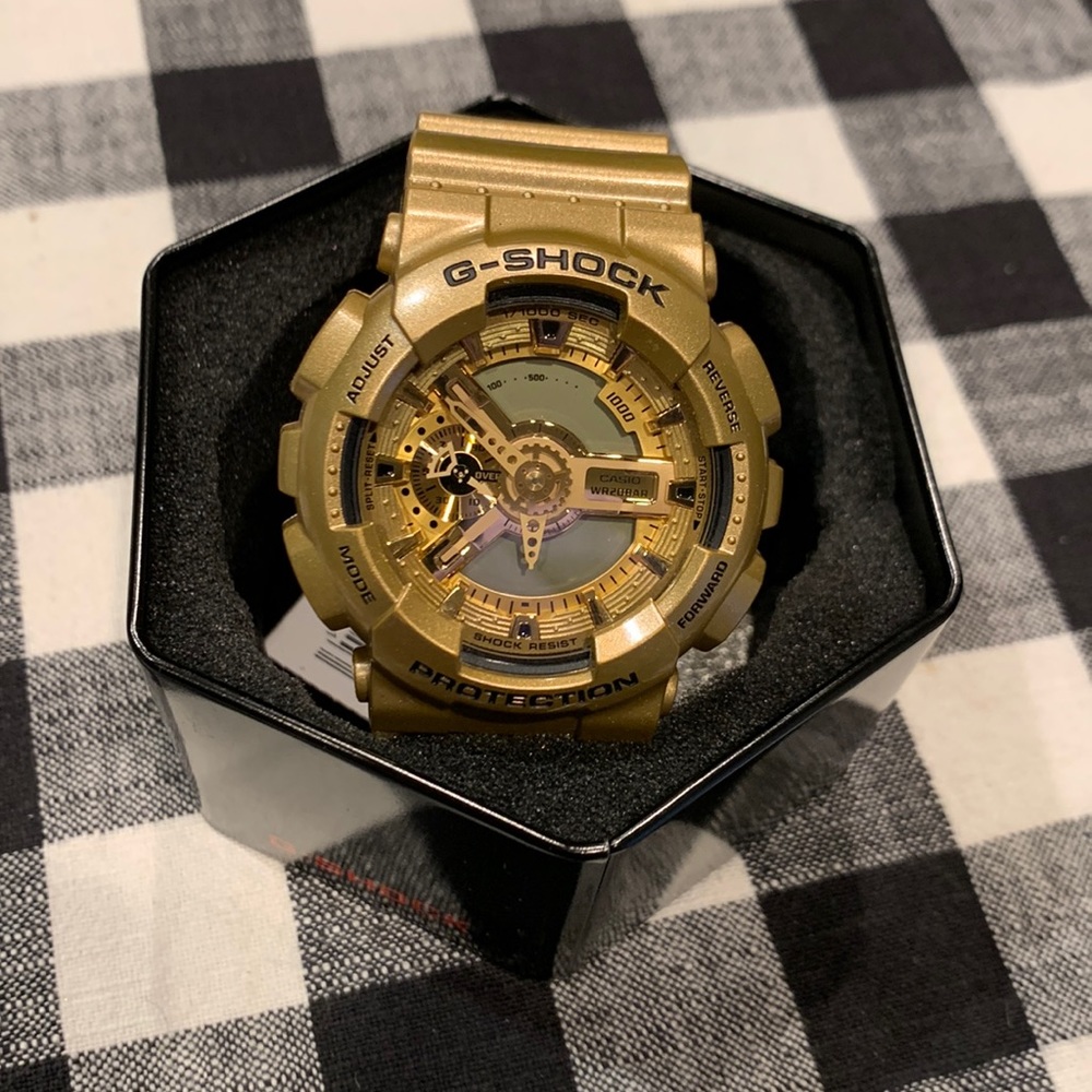 Men’s Casio G-Shock Gold Analog Digital Resin Watch GA-110